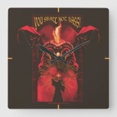 GANDALF™ Vs Balrog "You Shall Not Pass" Graphic Quadratische Wanduhr (Vorderseite)