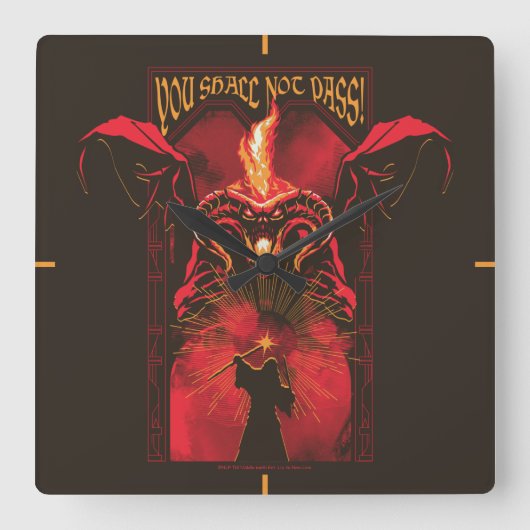 GANDALF™ Vs Balrog "You Shall Not Pass" Graphic Quadratische Wanduhr (Vorderseite)