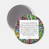Gandhi Animal Zitat Magnet (Vorderseite/Rückseite)