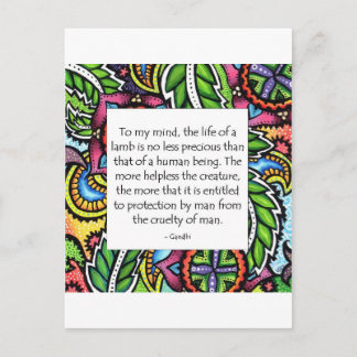 Gandhi Animal Zitat Postkarte