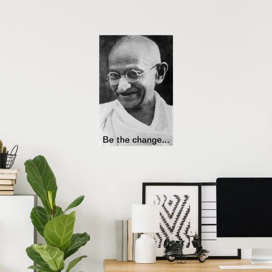 Gandhi 'Be the change' Poster (Heimbüro)