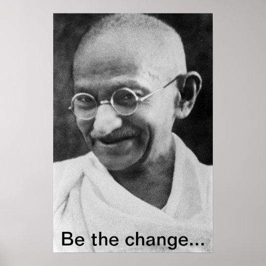 Gandhi 'Be the change' Poster (Vorne)