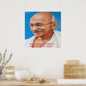 Gandhi & Be the Change Quote Poster (Küche)
