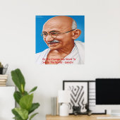 Gandhi & Be the Change Quote Poster (Heimbüro)