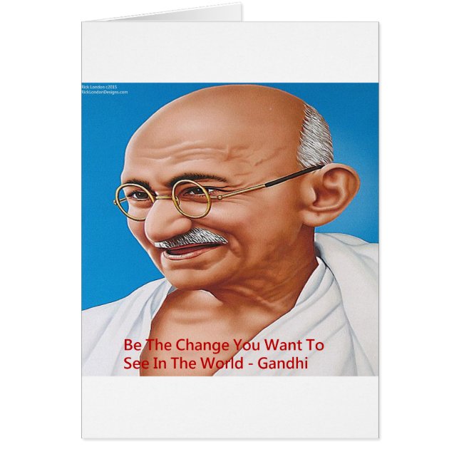Gandhi & Be the Change Zitat (Vorne)