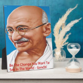 Gandhi & Be the Change Zitat Fotoplatte (Seite)
