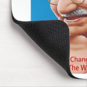 Gandhi & Be the Change Zitat Mousepad (Ecke)