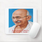 Gandhi & Be the Change Zitat Mousepad (Mit Mouse)