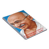 Gandhi & Be the Change Zitat Notizblock (Rechte Seite)