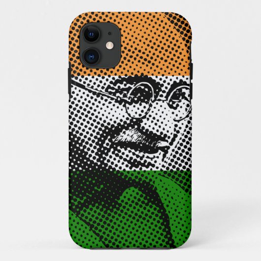 Gandhi + Indischer Flagge iPhone 5C Fall Case-Mate iPhone Hülle (Rückseite)