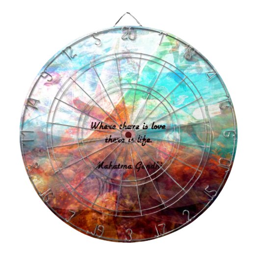 Gandhi Inspiration Zitat über Liebe, Leben und Hof Dartscheibe (vorne)