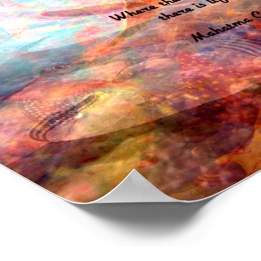 Gandhi Inspiration Zitat über Liebe, Leben und Hof Poster (Ecke)