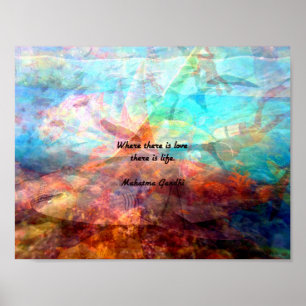 Gandhi Inspiration Zitat über Liebe, Leben und Hof Poster