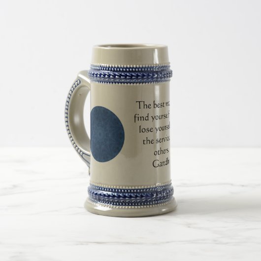 Gandhi-inspirierendes Zitat zur Selbsthilfe Bierglas (Vorderseite Links)