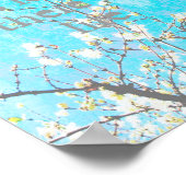 Gandhi inspiriert Zitat Poster blauer Naturkunst (Ecke)