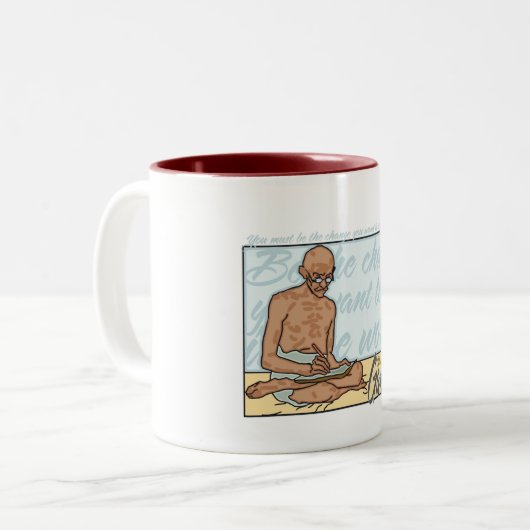 Gandhi ist das Änderungs-Zitat Zweifarbige Tasse (Vorderseite Links)