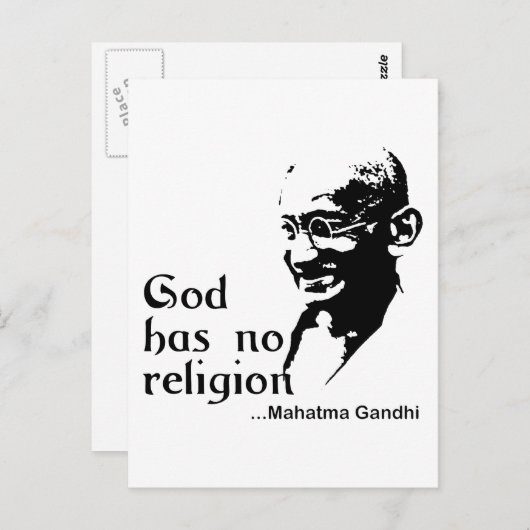 Gandhi Postkarte (Vorne/Hinten)