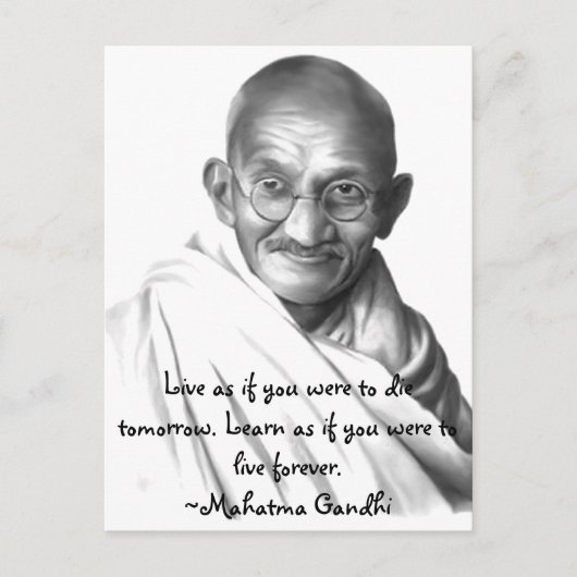 Gandhi Postkarte (Vorderseite)