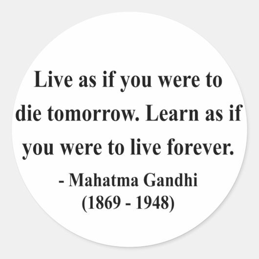 Gandhi Quote 4a Runder Aufkleber (Vorderseite)