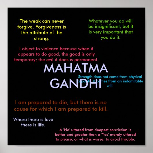 Gandhi Quotes Poster (Vorne)