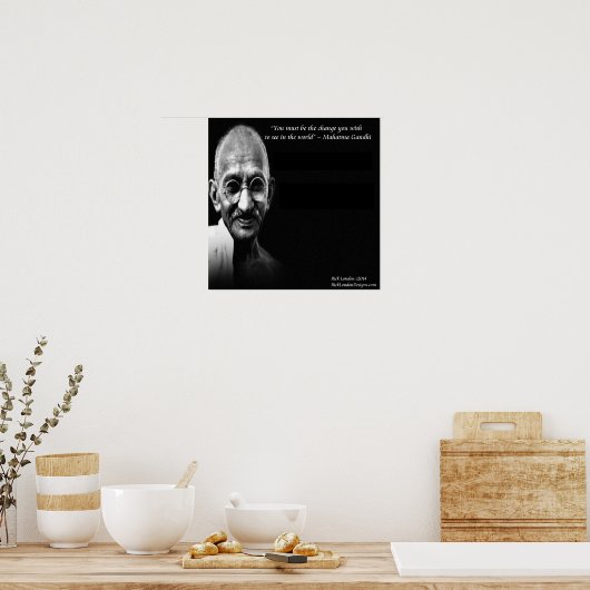 Gandhi sei das Zitat-Poster zur Veränderung der We Poster (Küche)