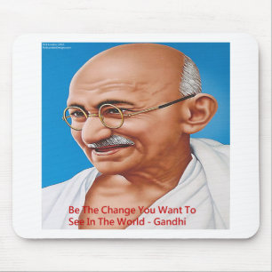 Gandhi & Sei die Veränderung Zitat Mousepad