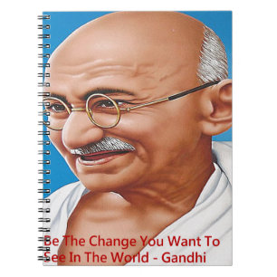 Gandhi & Sei die Veränderung Zitat Notizblock