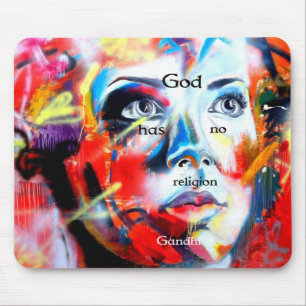 Gandhi spirituelle Quota Gott hat keine Religion Mousepad