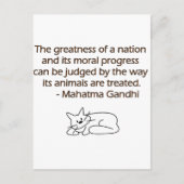 Gandhi Tier-Zitat mit Katze Postkarte (Vorderseite)