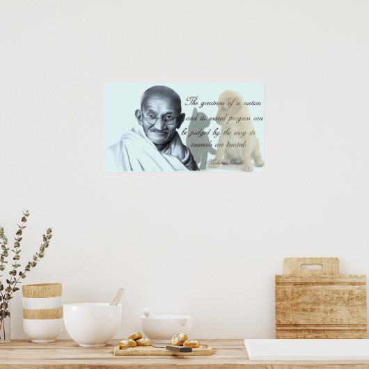 Gandhi-Tier-Zitat Poster (Küche)