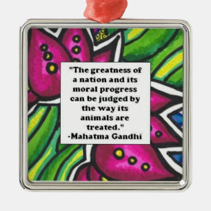 Gandhi Tierzitat Ornament Aus Metall