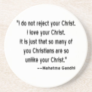 Gandhi über Christen Sandstein Untersetzer