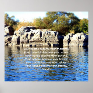 Gandhi-Weisheit-Sprichwort-Quotum über das Schicks Poster