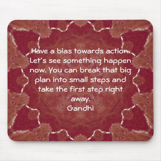 Gandhi Wisdom Quotage Sprichwort über Aktion Mousepad (Vorne)