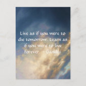 Gandhi Wisdom Quote With Blue Sky clouds Postkarte (Vorderseite)