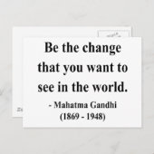 Gandhi Zitat 1a Postkarte (Vorne/Hinten)