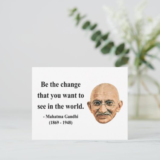 Gandhi Zitat 1b Postkarte (Stehend Vorderseite)