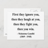 Gandhi Zitat 5a Postkarte (Vorne/Hinten)