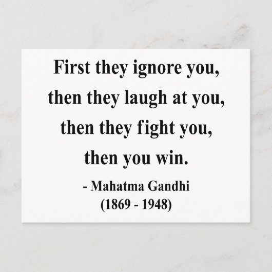 Gandhi Zitat 5a Postkarte (Vorderseite)