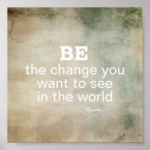 Gandhi Zitat Ändern motivierend Poster