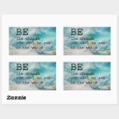 Gandhi-Zitat-Aufkleber sind die Veränderung Rechteckiger Aufkleber (Blatt)