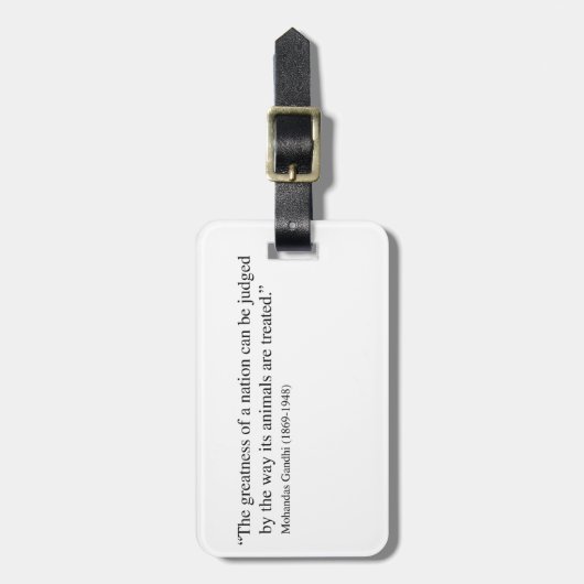 Gandhi Zitat Gepäckanhänger (Vorderseite vertikal)