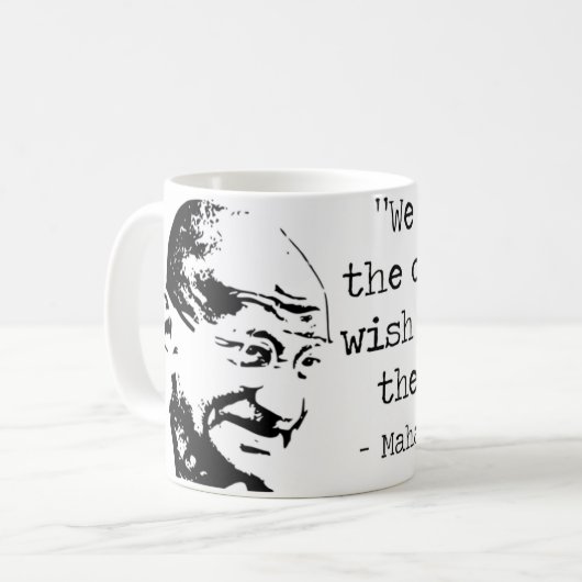 Gandhi Zitat-Kaffee-Tasse Kaffeetasse (Vorderseite Links)
