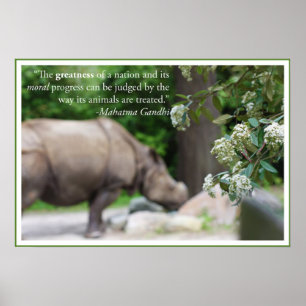 Gandhi Zitat, Leckerei der Tiere gut Poster