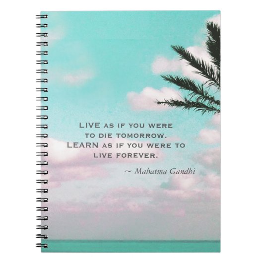 Gandhi Zitat Live als wären Sie...Tropisches Thema Notizblock (Vorderseite)