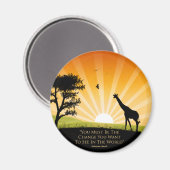 Gandhi Zitat Magnet (Vorderseite/Rückseite)