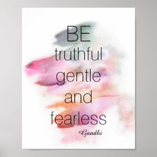 Gandhi Zitat Poster Aquarellfarbe abstrakt
