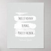 Gandhi Zitat Poster auf Frieden grau-weiß (Vorne)