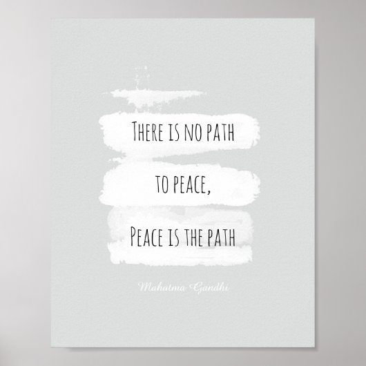 Gandhi Zitat Poster auf Frieden grau-weiß (Vorne)