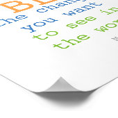 Gandhi Zitat Poster ist das Change Schmetterling D (Ecke)